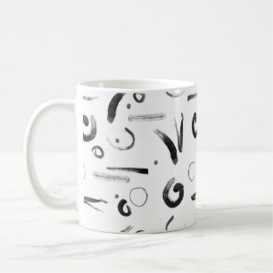 Taza De Café Patrón de fondo moderno de estilo sumi-e