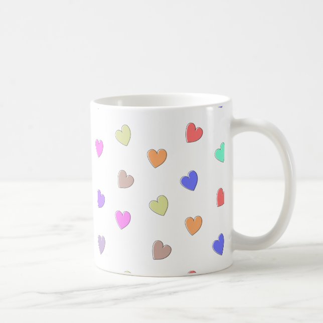 Taza De Café Patrón de forma de corazón Pastel (Derecha)