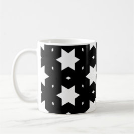 Taza De Café Patrón de forma Estrella negra blanca nocturna