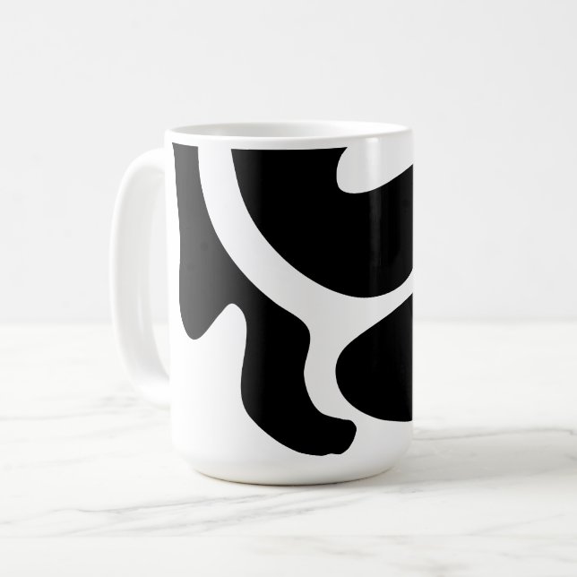 Taza De Café Patrón de forma libre blanco y negro moderno (Anverso izquierdo)