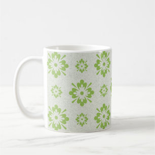 Taza De Café Patrón de formas florales verdes