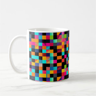 Taza De Café Patrón de formas geométricas vibrantes coloridas