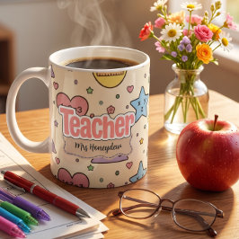 Taza De Café Patrón de formas matemáticas de profesora linda