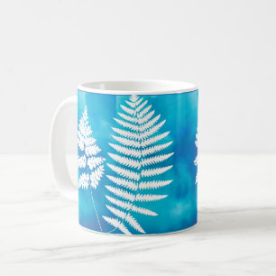 Taza De Café Patrón de forn de Woodland, blanco sobre acuarela