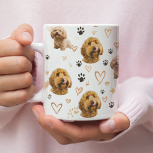 Taza De Café Patrón de Foto de Perro Personalizado