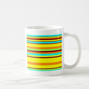Taza De Café Patrón de franja de diseño personalizado colorido