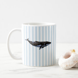 Taza De Café Patrón de franja náutica de ballena
