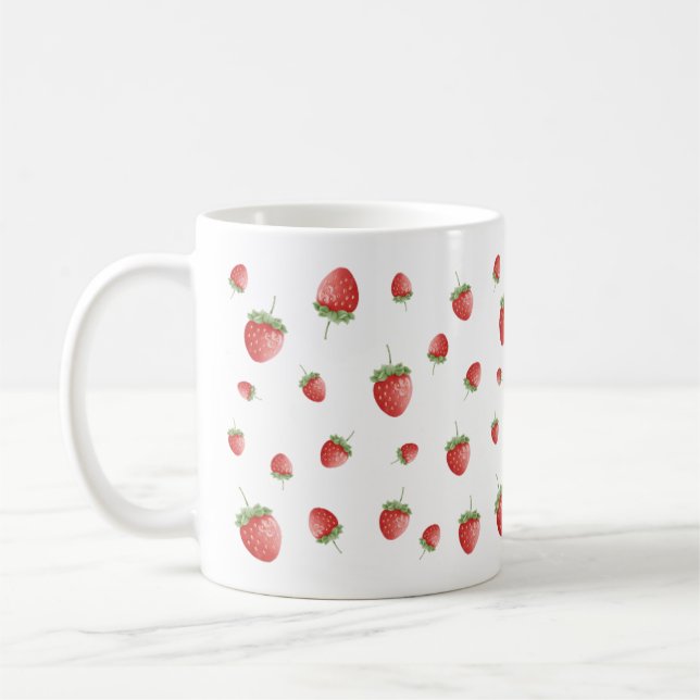 Taza De Café Patrón de fresa (Izquierda)