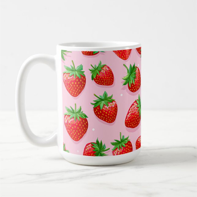 Taza De Café Patrón de fresa deliciosas fresas deliciosas (Izquierda)