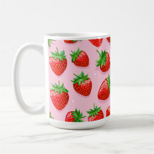 Taza De Café Patrón de fresa deliciosas fresas ricas