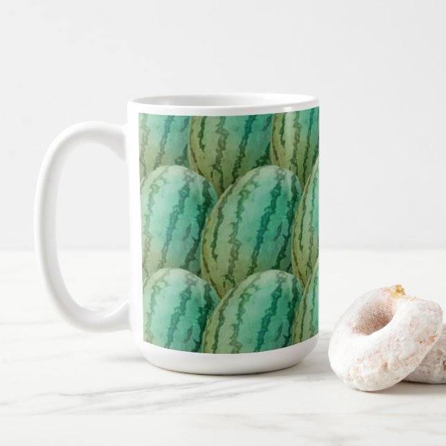 Taza De Café Patrón de fruta de la sandía (Con donut)