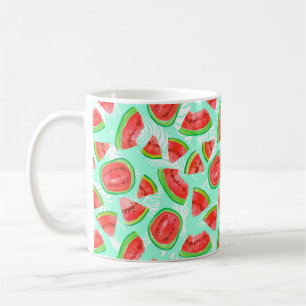 Taza De Café Patrón de fruta de moda. Grupo artístico de sandía