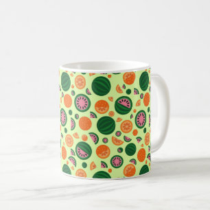 Taza De Café Patrón de Fruta de Sandía Naranja Veraniega Linda