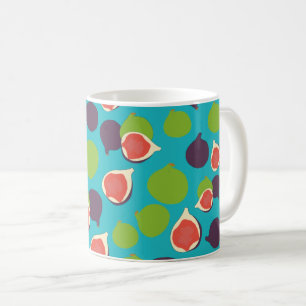 Taza De Café Patrón de frutas de verano de la pesca mediterráne