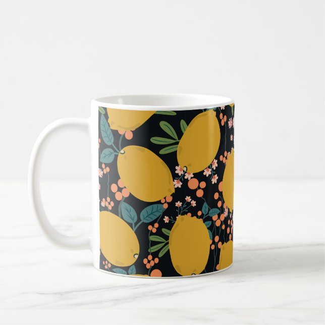 Taza De Café Patrón de frutos tropicales de verano sin soldadur (Izquierda)