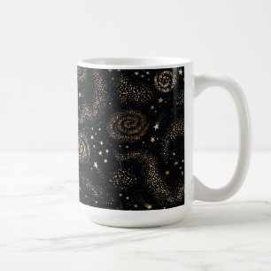 Taza De Café Patrón de galaxia de la constelación Gold Star