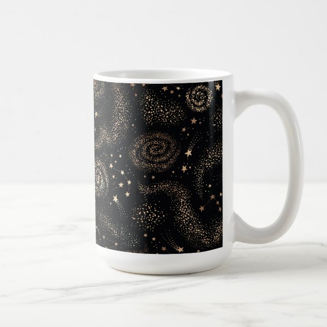 Taza De Café Patrón de galaxia de la constelación Gold Star (Derecha)
