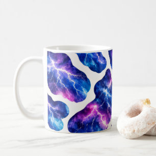 Taza De Café Patrón de galaxia de tormenta de relámpagos