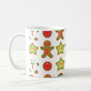 Taza De Café Patrón de Galletas de Navidad Kawaii