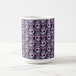 Taza De Café Patrón de gato de cráneo de azúcar