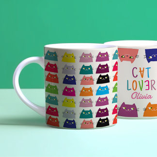 Taza De Café Patrón de gato Kawaii