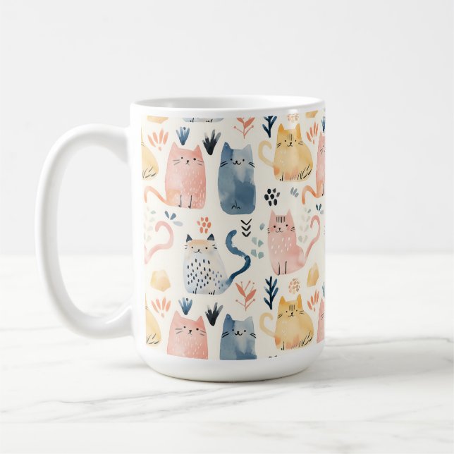 Taza De Café Patrón de gato pastel (Izquierda)