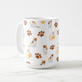 Taza De Café Patrón de gato sin foco de reproducción - Personal