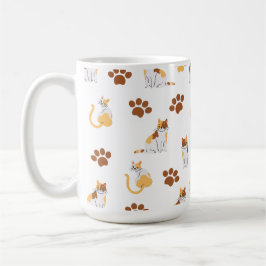 Taza De Café Patrón de gato sin foco de reproducción - Personal