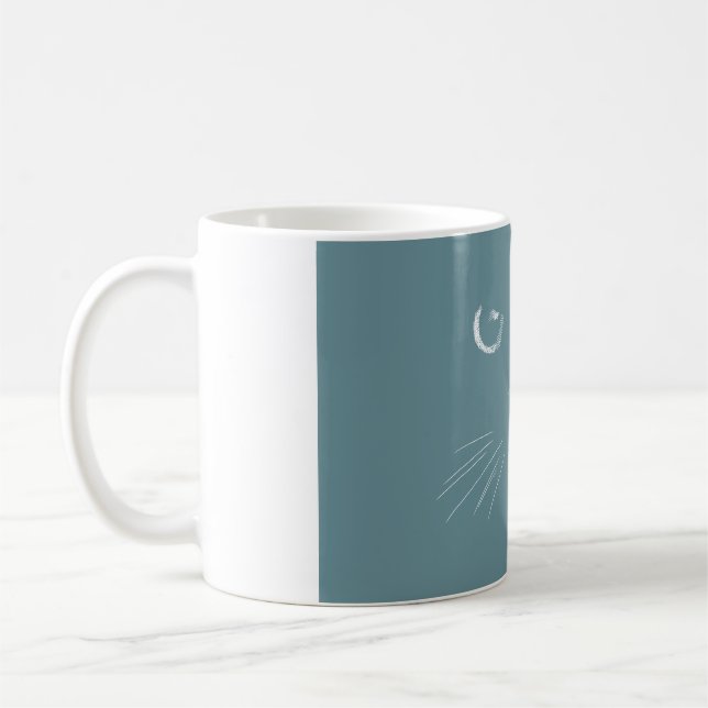 Taza De Café Patrón de gato verde oscuro (Izquierda)