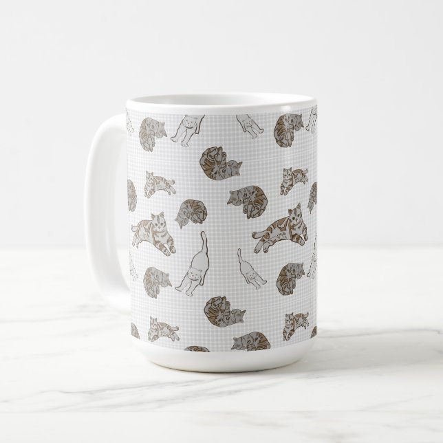 Taza De Café patrón de gatos (Anverso izquierdo)