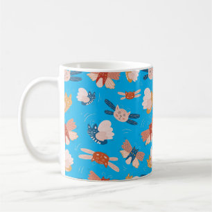 Taza De Café Patrón de gatos de ángeles pequeños