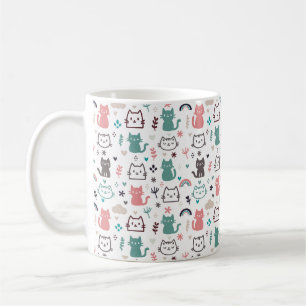 Taza De Café Patrón de gatos de corte