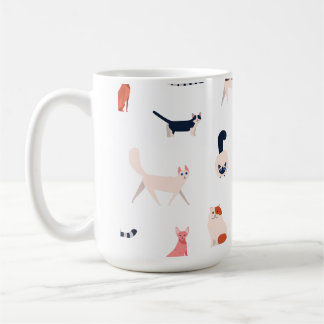 Taza De Café Patrón de gatos juguetones - Amante felino