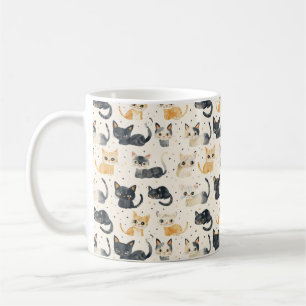 Taza De Café Patrón de gatos raros