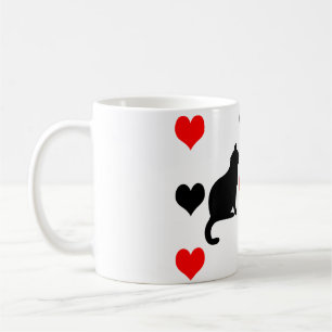 Taza De Café Patrón de gatos y corazones