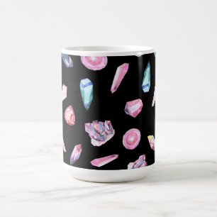 Taza De Café Patrón de geodesia y cristales de acuarela