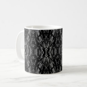 Taza De Café Patrón de geometría abstracta gris negro