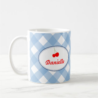 Taza De Café Patrón de ginebra de país azul personal de cerezo