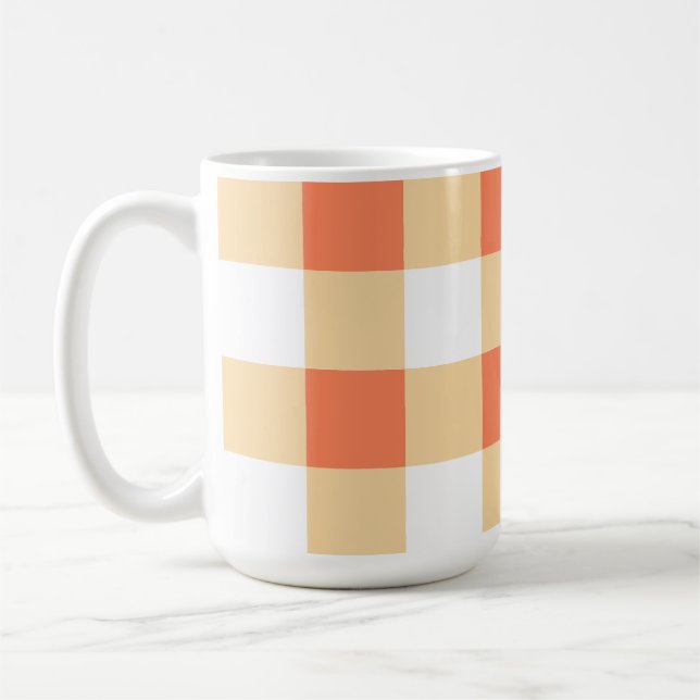 Taza De Café Patrón de Gingham (Izquierda)