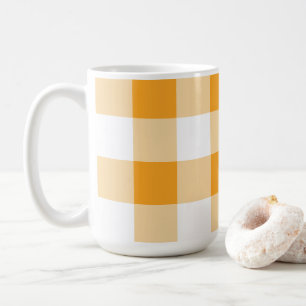 Taza De Café Patrón de Gingham amarillo