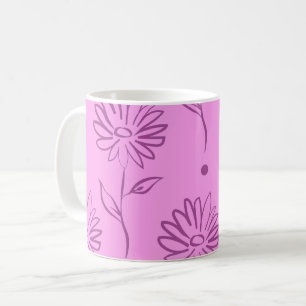 Taza De Café Patrón de girasol púrpura