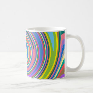 Taza De Café Patrón de giro arcoiris colorido