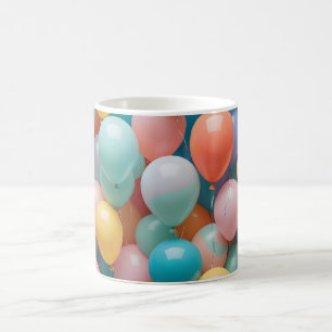 Taza De Café Patrón de globos de fiesta coloridos 