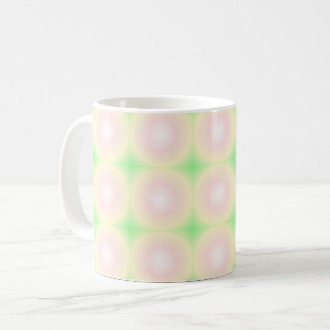 Taza De Café Patrón de gradiente óptico 3D blanco Rosa verde pá (Anverso izquierdo)