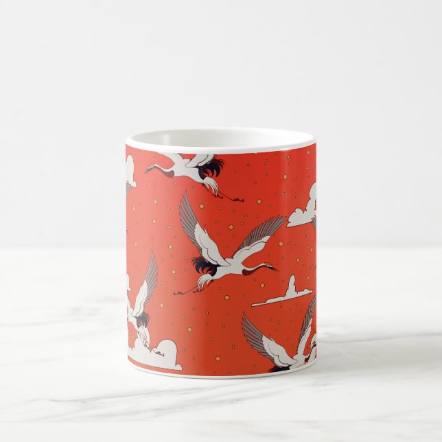 Taza De Café Patrón de grulla asiática roja (Centro)