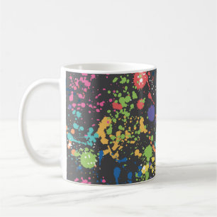 Taza De Café Patrón de gruns de color sin foco con acuarela sp