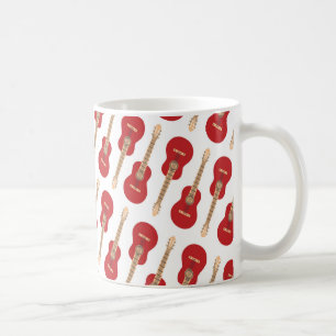 Taza De Café Patrón de Guitarra Roja