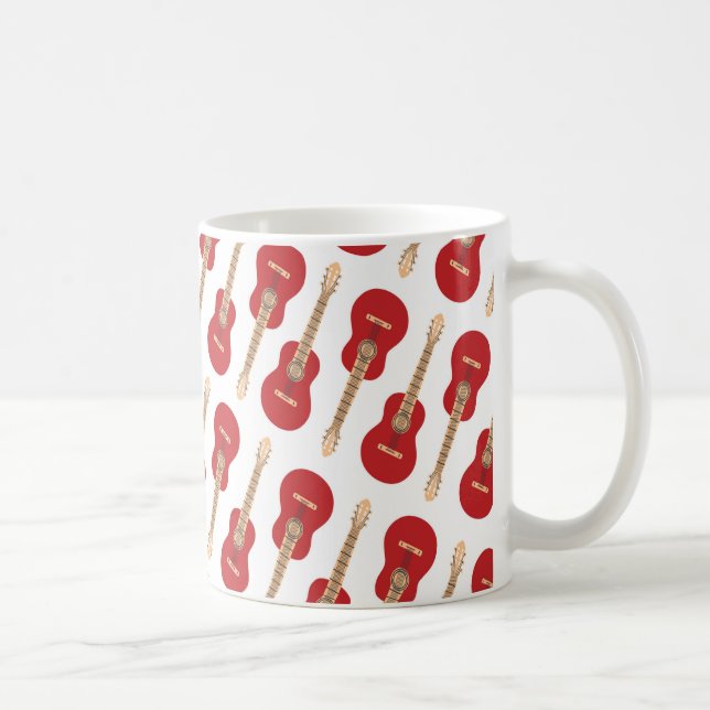 Taza De Café Patrón de Guitarra Roja (Derecha)