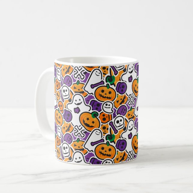 Taza De Café Patrón de Halloween (Anverso izquierdo)