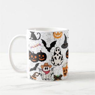 Taza De Café Patrón de Halloween. Tonto y lindo